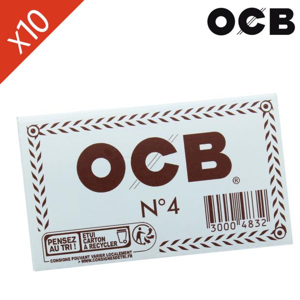 Lot de 10 Carnets de Petite Feuille à rouler OCB © N°4 Regular Blanc